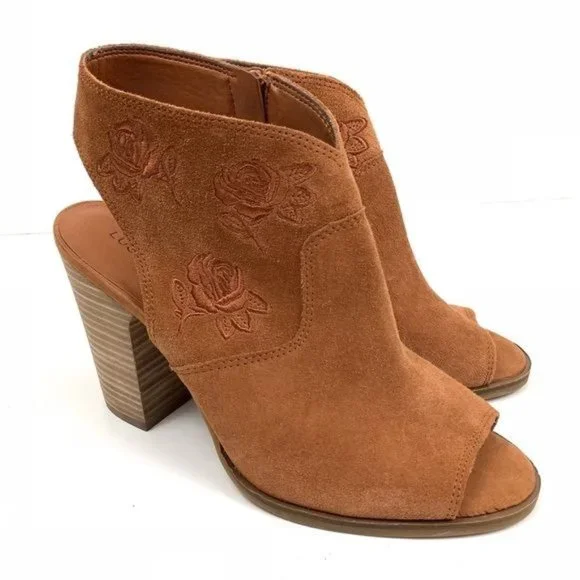 Lucky brand open toe ankle boots hot sale